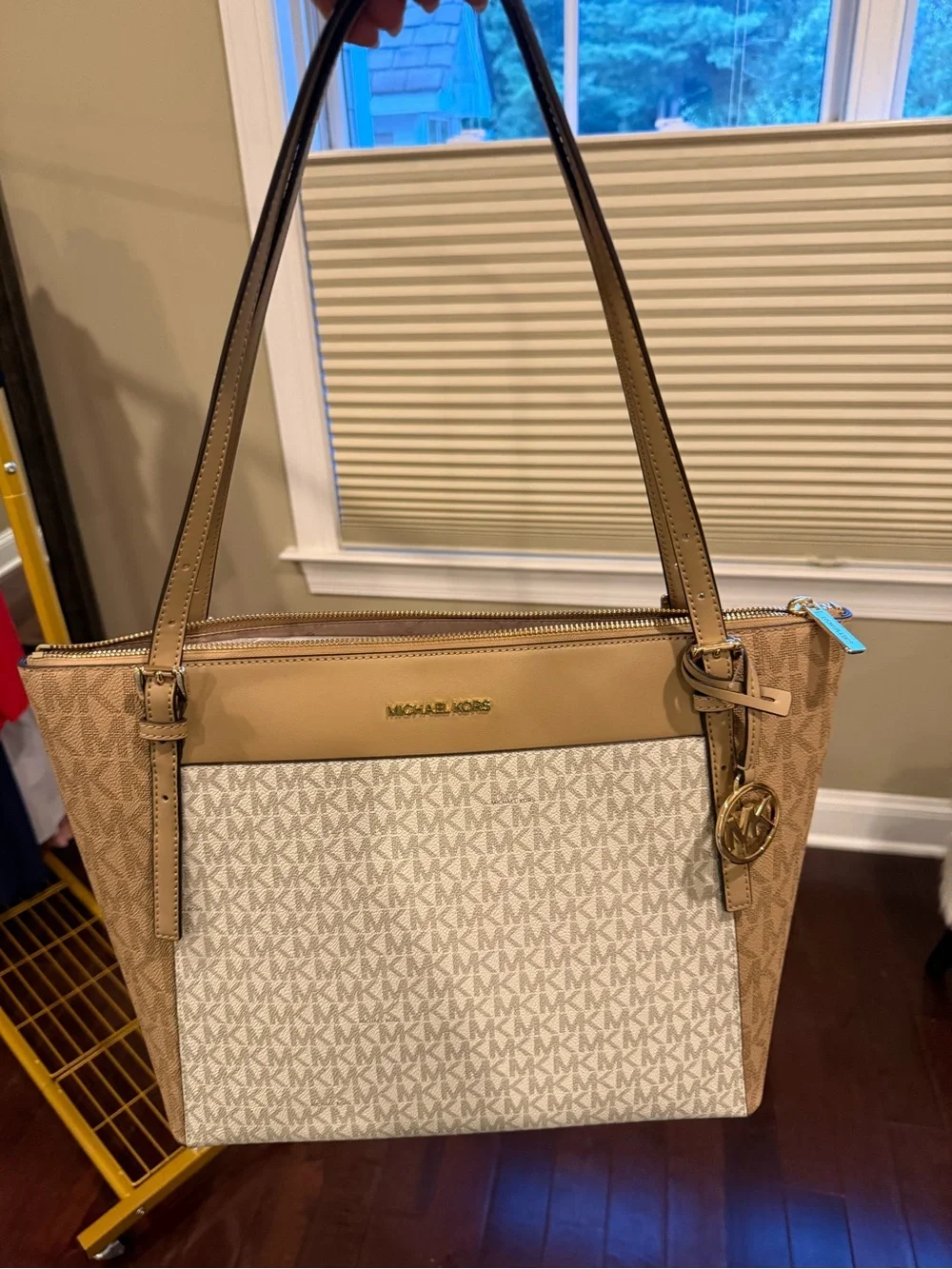 Michael Kors Two-Tone Beige & Cream Signature Tote